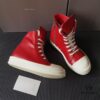 6930f0446e68136f4d9b399d Rick Owens Deep Crimson Leather High-Top Converse Style Shoes