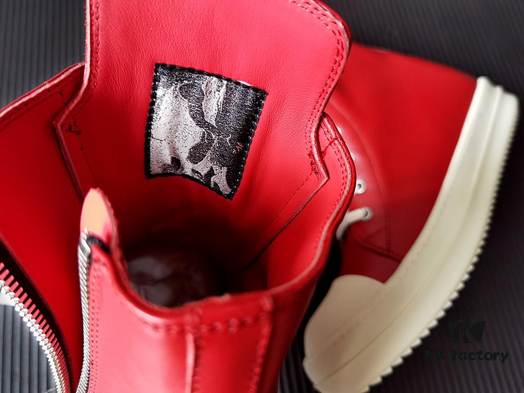 6930f0456e68136f4d9b39a0 Rick Owens Deep Crimson Leather High-Top Converse Style Shoes