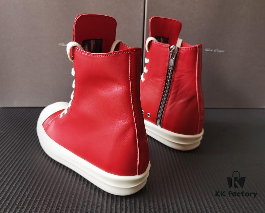 6930f0466e68136f4d9b39a1 Rick Owens Deep Crimson Leather High-Top Converse Style Shoes