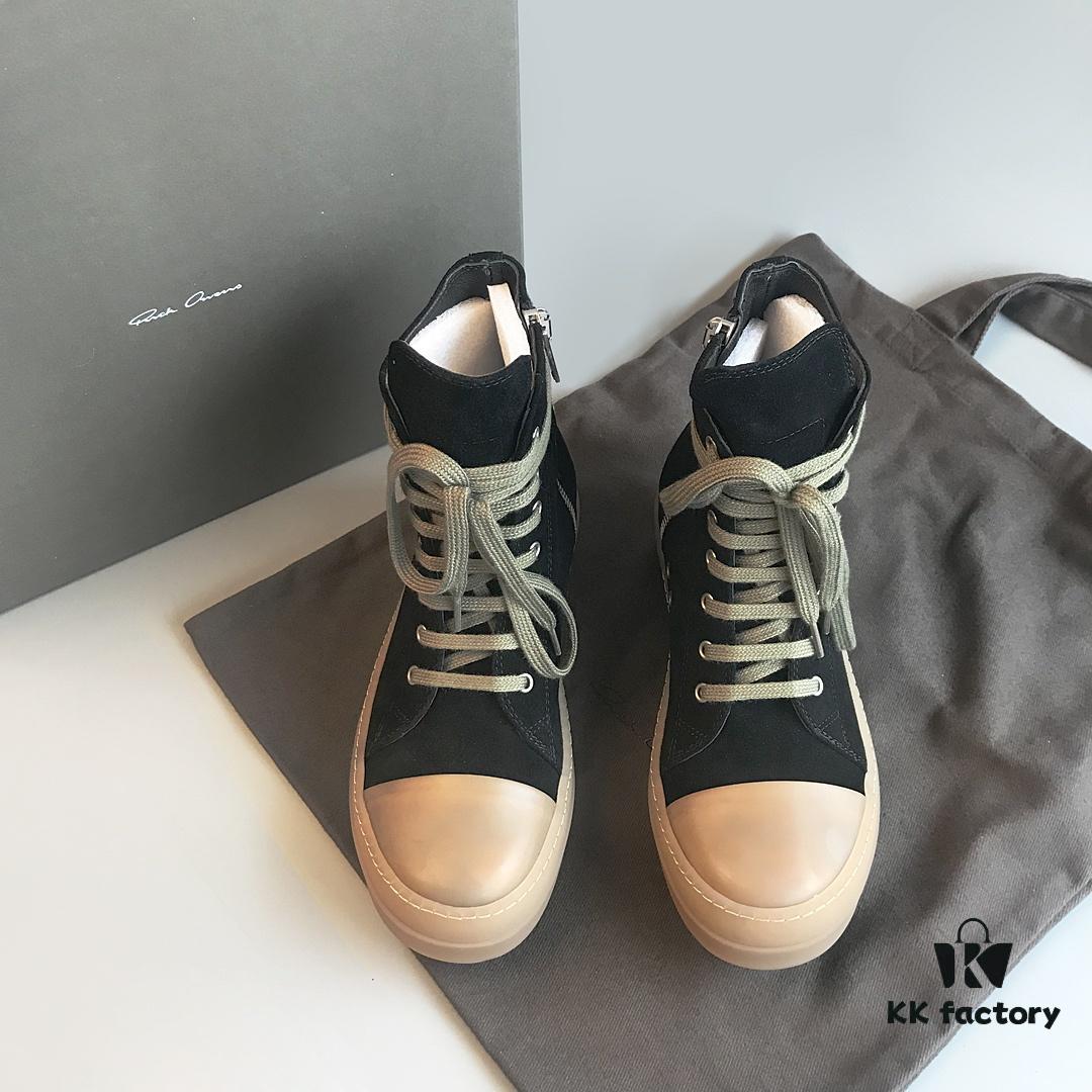 6930f0506e68136f4d9b39af Rick Owens Style High-Top Converse-Inspired Sneakers with Apricot Sole