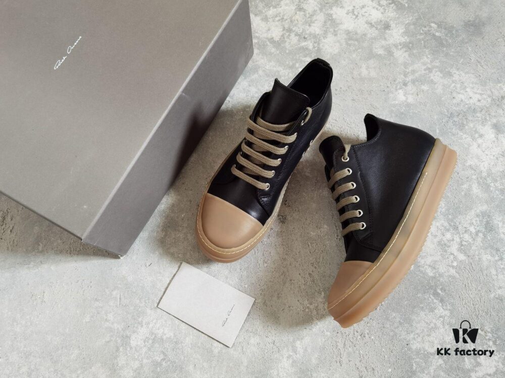 6930f0536e68136f4d9b39b4 Rick Owens Style Low-Cut Leather Converse with Apricot Sole