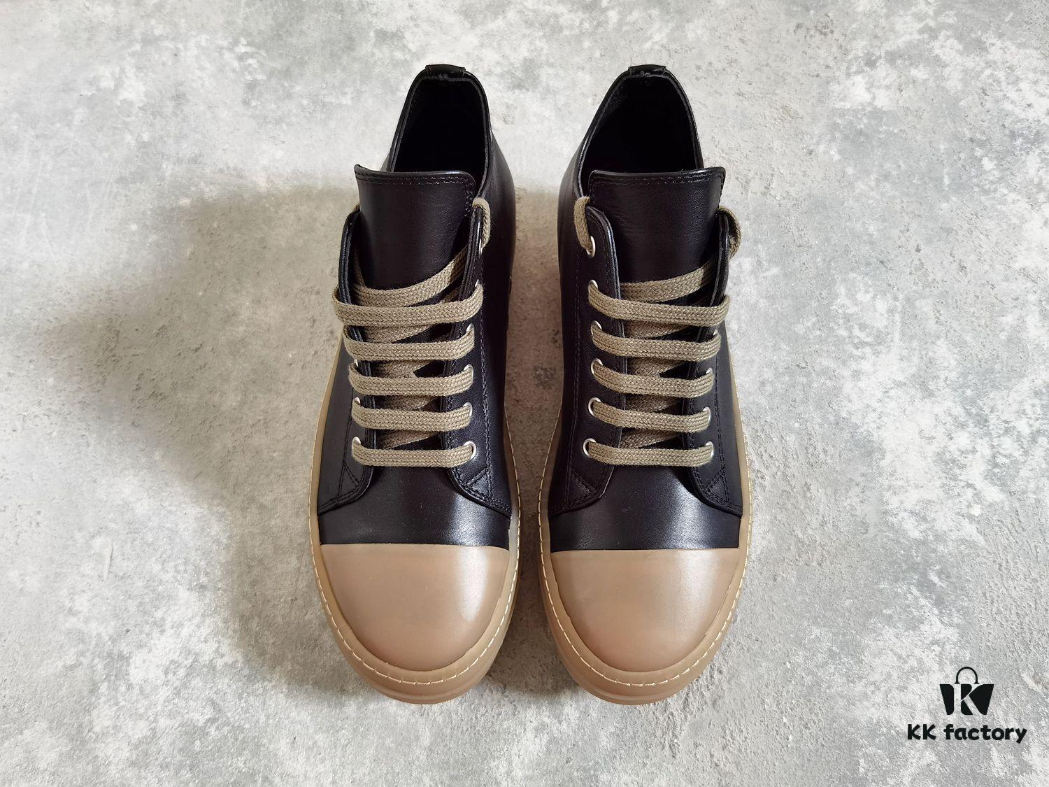6930f0576e68136f4d9b39bb Rick Owens Style Low-Cut Leather Converse with Apricot Sole