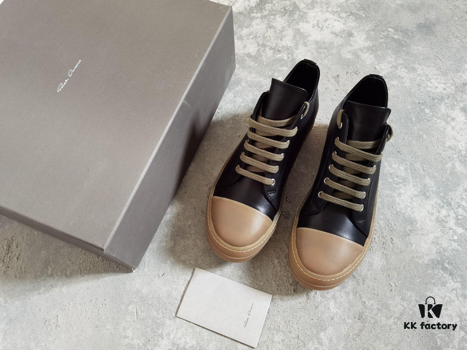 6930f0586e68136f4d9b39bc Rick Owens Style Low-Cut Leather Converse with Apricot Sole