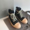6930f05b6e68136f4d9b39be Rick Owens Style High-Top Converse-Inspired Sneakers with Apricot Sole