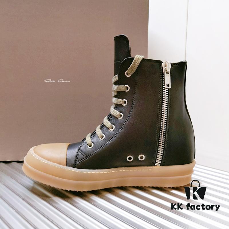 6930f05c6e68136f4d9b39bf Rick Owens Style High-Top Leather Converse with Apricot Sole