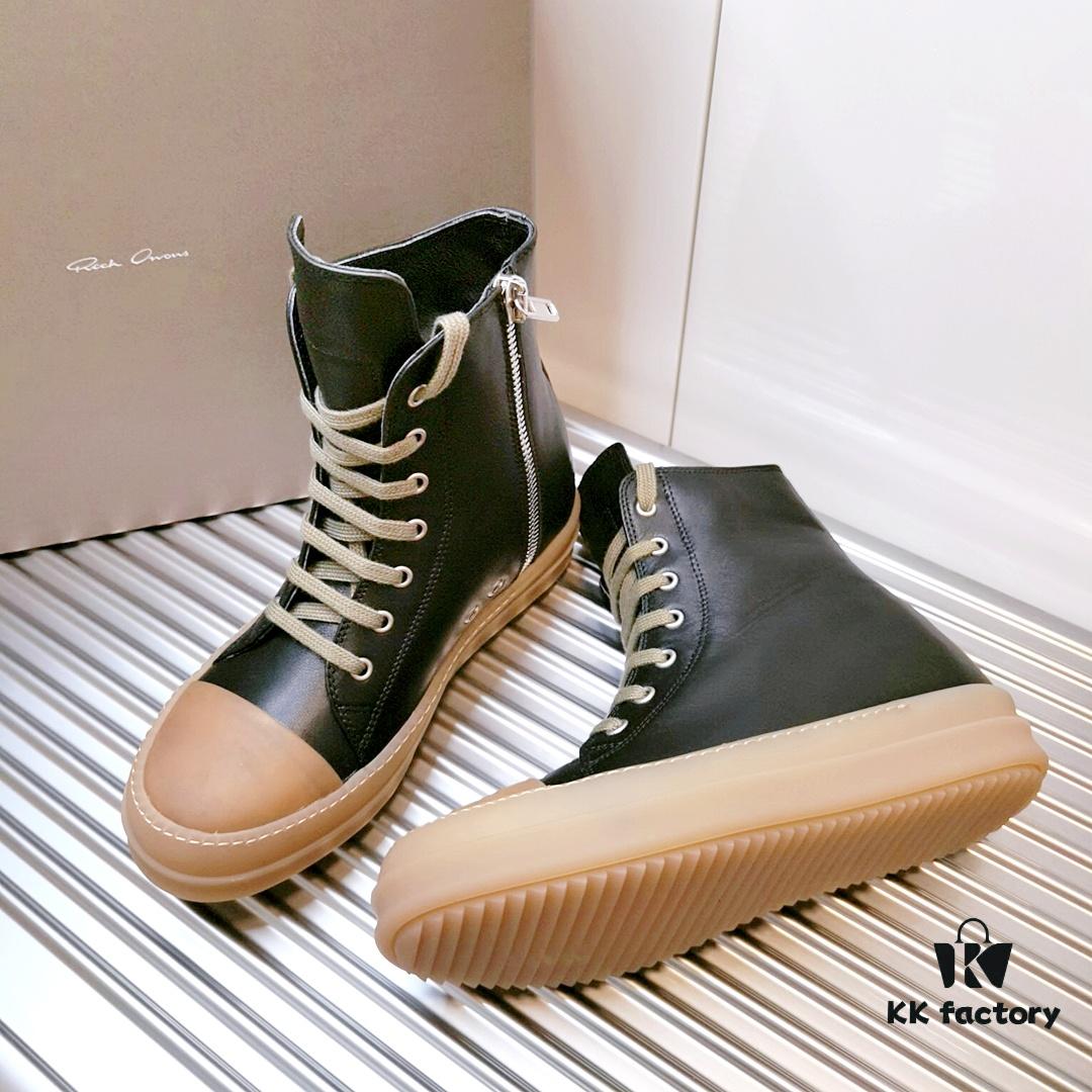 6930f05c6e68136f4d9b39c1 Rick Owens Style High-Top Leather Converse with Apricot Sole