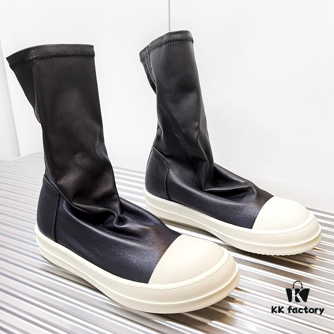 6930f0706e68136f4d9b39d8 Rick Owens Style Short Elastic Boots in Genuine Lamb Leather
