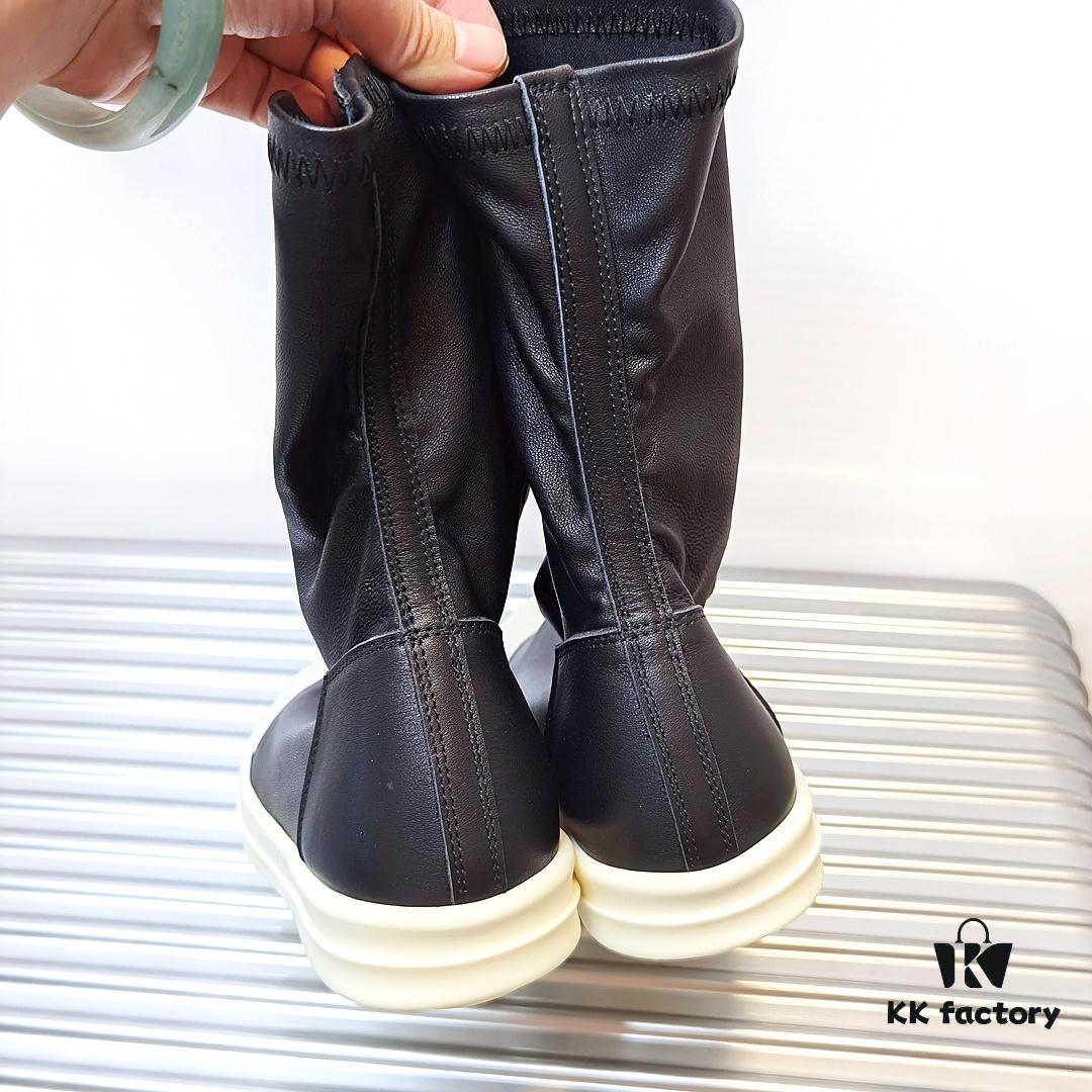 6930f0706e68136f4d9b39da Rick Owens Style Short Elastic Boots in Genuine Lamb Leather