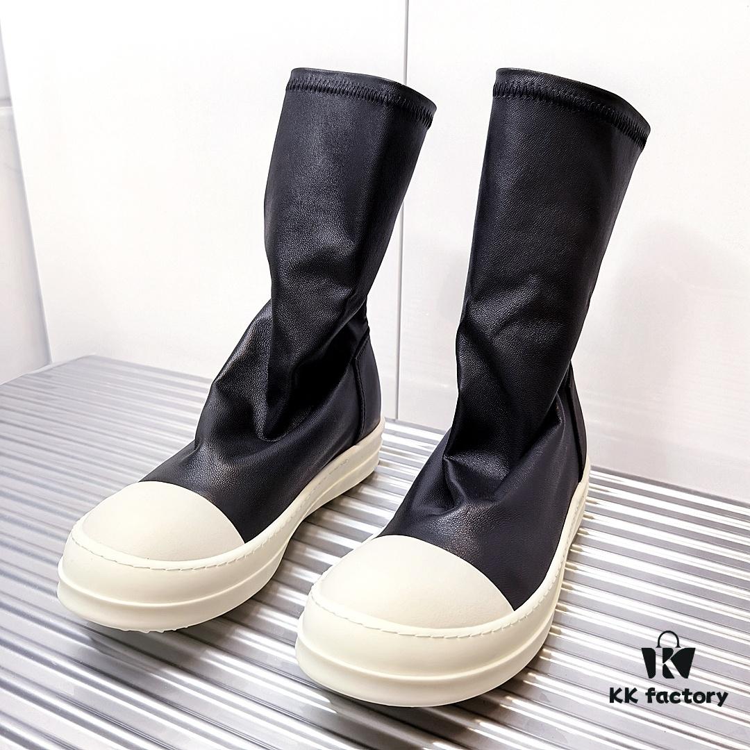 6930f0736e68136f4d9b39dd Rick Owens Style Short Elastic Boots in Genuine Lamb Leather
