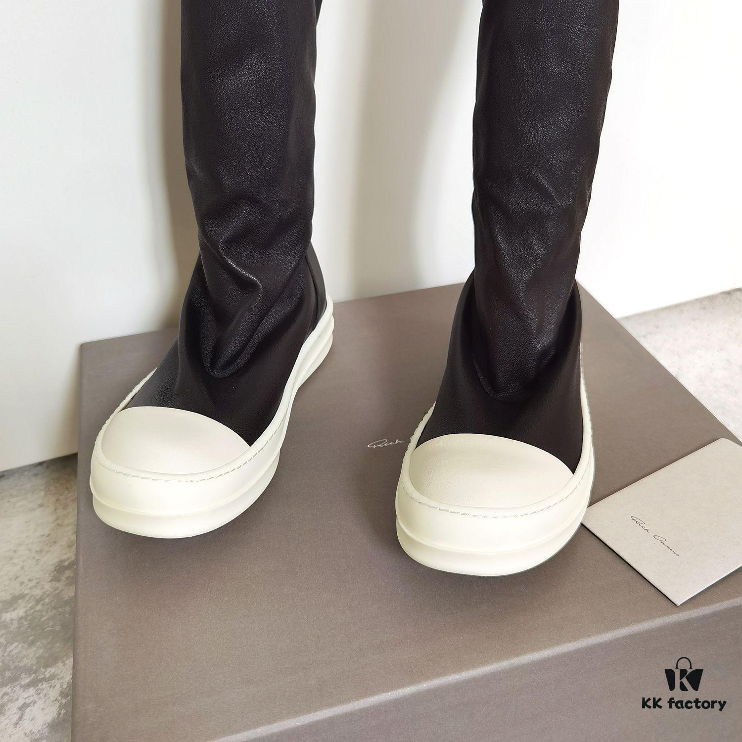 6930f0786e68136f4d9b39e5 Rick Owens Mid-Cut Elastic Boots in Genuine Sheepskin