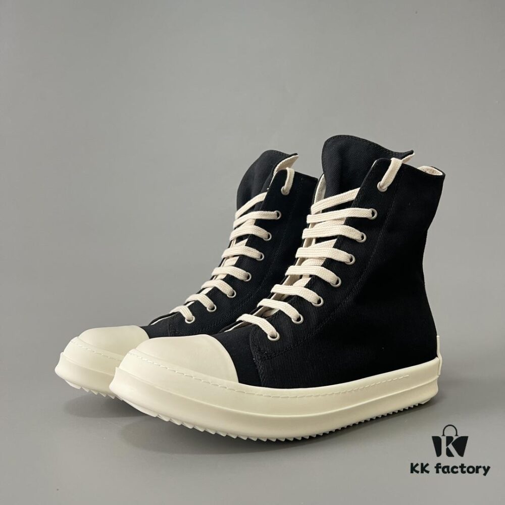 6930f09b6e68136f4d9b3a15 Rick Owens DRKSHDW Classic Ribbed High-top Lace-up with Heel Tab