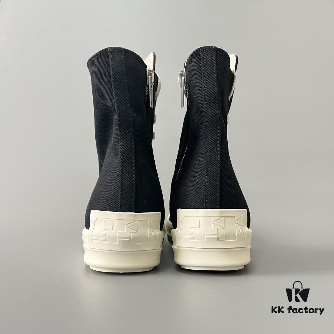 6930f09c6e68136f4d9b3a19 Rick Owens DRKSHDW Classic Ribbed High-top Lace-up with Heel Tab