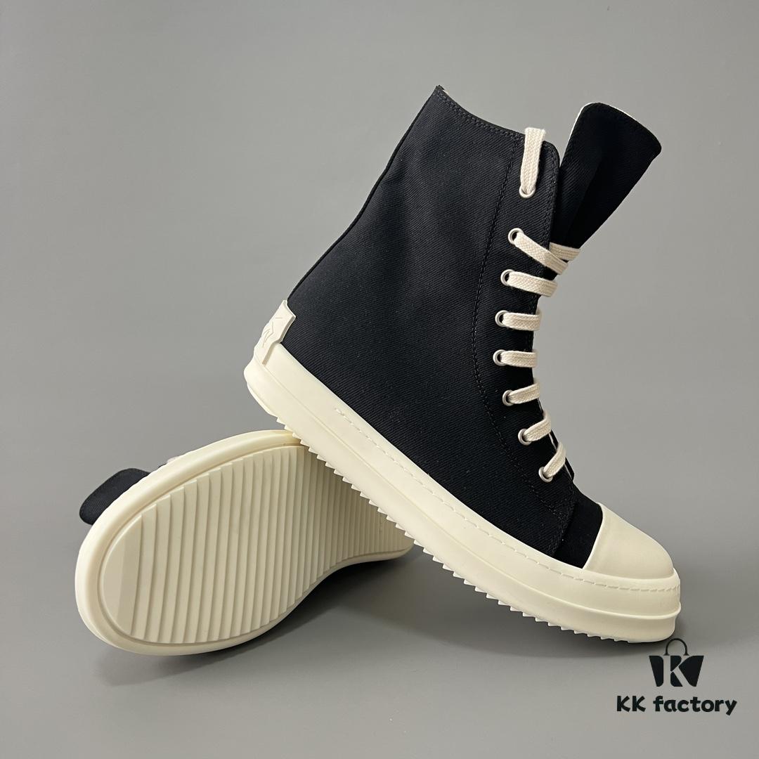 6930f09f6e68136f4d9b3a1b Rick Owens DRKSHDW Classic Ribbed High-top Lace-up with Heel Tab