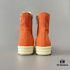 6930f0ab6e68136f4d9b3a2b Rick Owens DRKSHDW Orange Canvas High-Top Sneakers with Chunky Laces