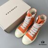 6930f0ae6e68136f4d9b3a2f Rick Owens DRKSHDW Orange Canvas High-Top Sneakers with Chunky Laces