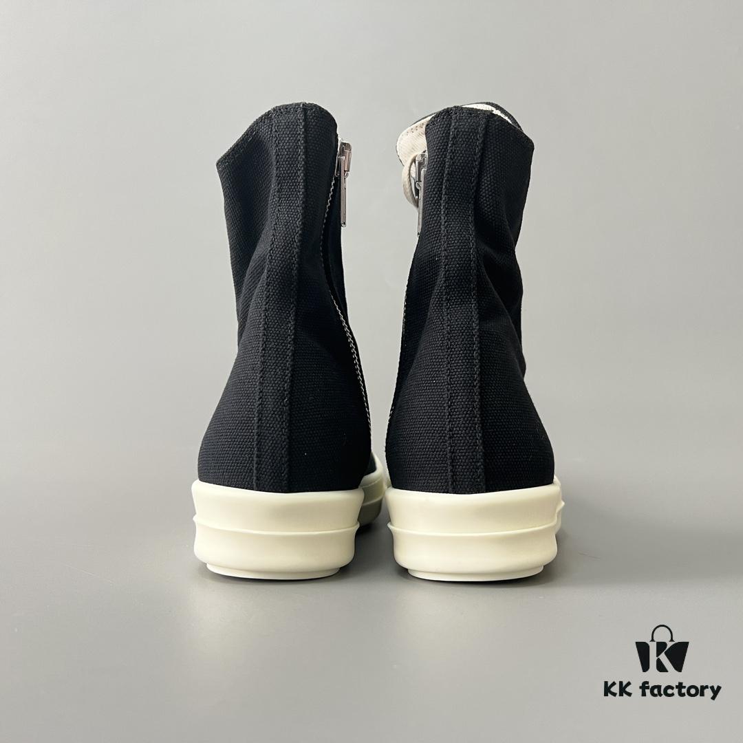6930f0b16e68136f4d9b3a34 Rick Owens DRKSHDW Classic Canvas High-Top Lace-Up Sneakers with White Tip