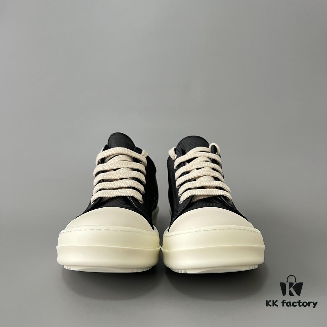 6930f0b66e68136f4d9b3a3a Rick Owens DRKSHDW Low-Cut Lace-Up Shoes with Vintage Wax Fabric
