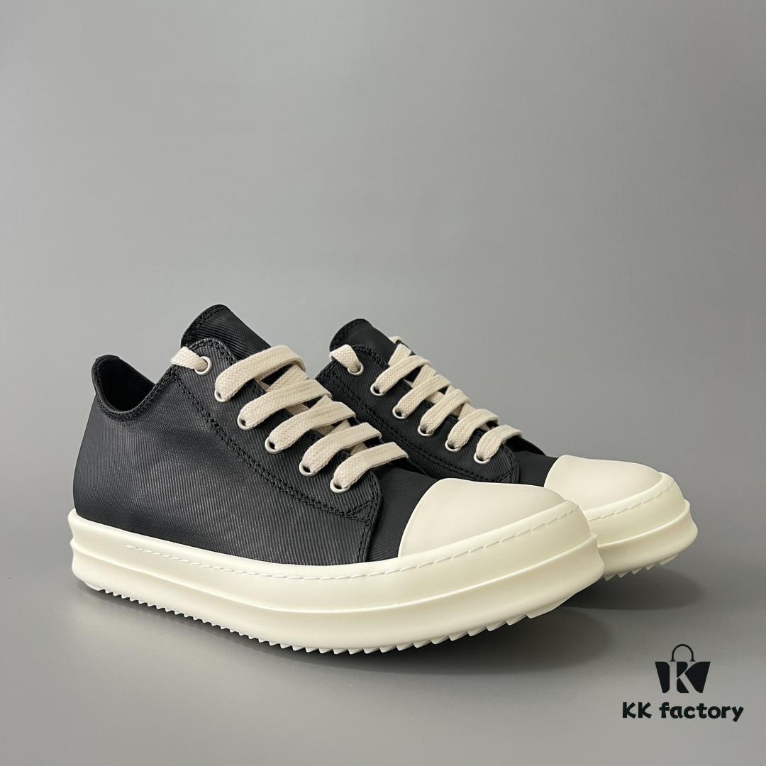 6930f0b66e68136f4d9b3a3b Rick Owens DRKSHDW Low-Cut Lace-Up Shoes with Vintage Wax Fabric