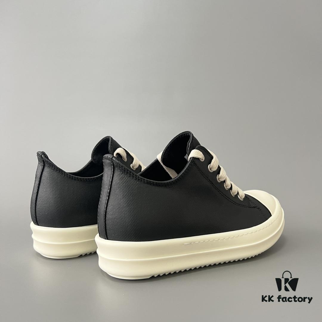 6930f0b66e68136f4d9b3a3c Rick Owens DRKSHDW Low-Cut Lace-Up Shoes with Vintage Wax Fabric