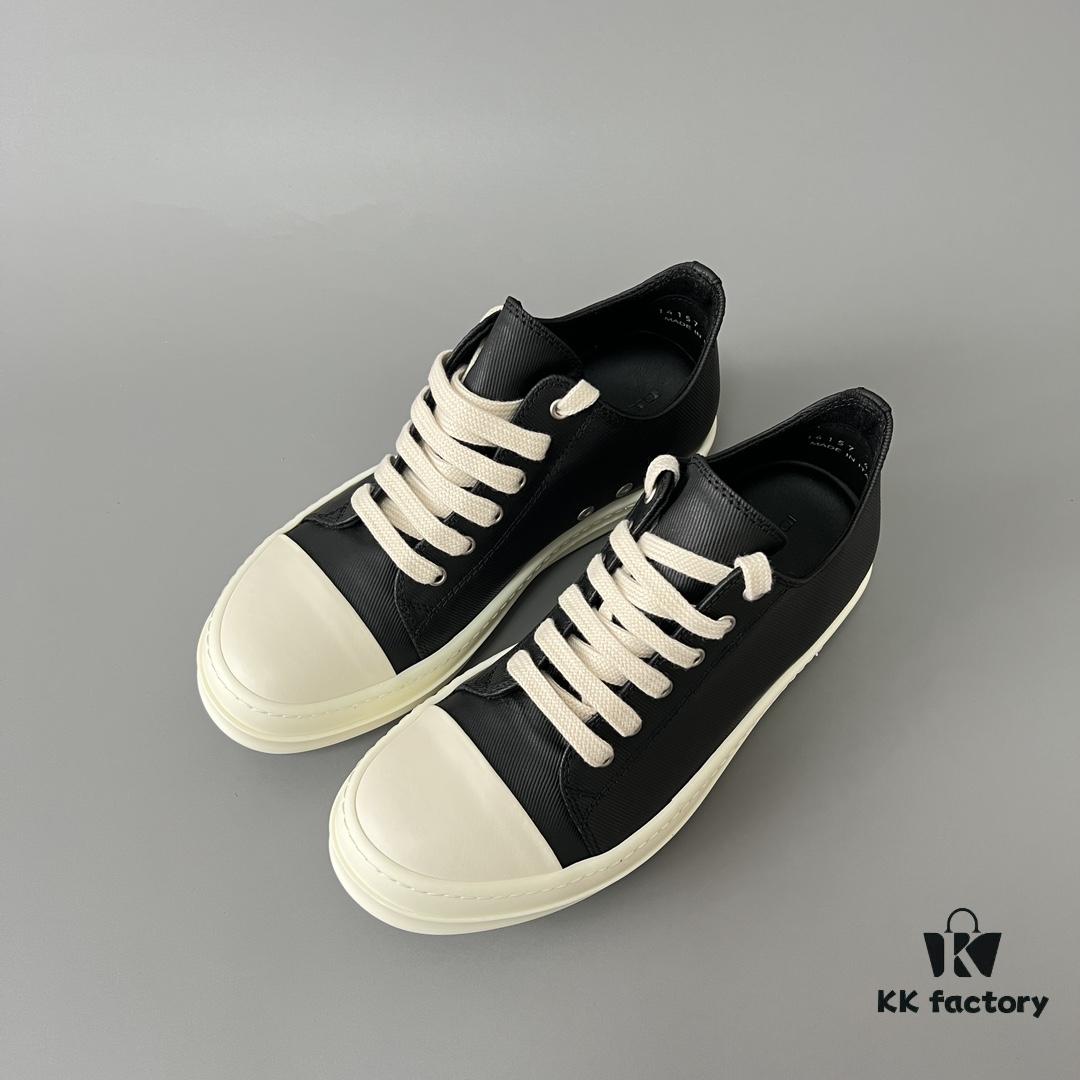 6930f0bb6e68136f4d9b3a41 Rick Owens DRKSHDW Low-Cut Lace-Up Shoes with Vintage Wax Fabric