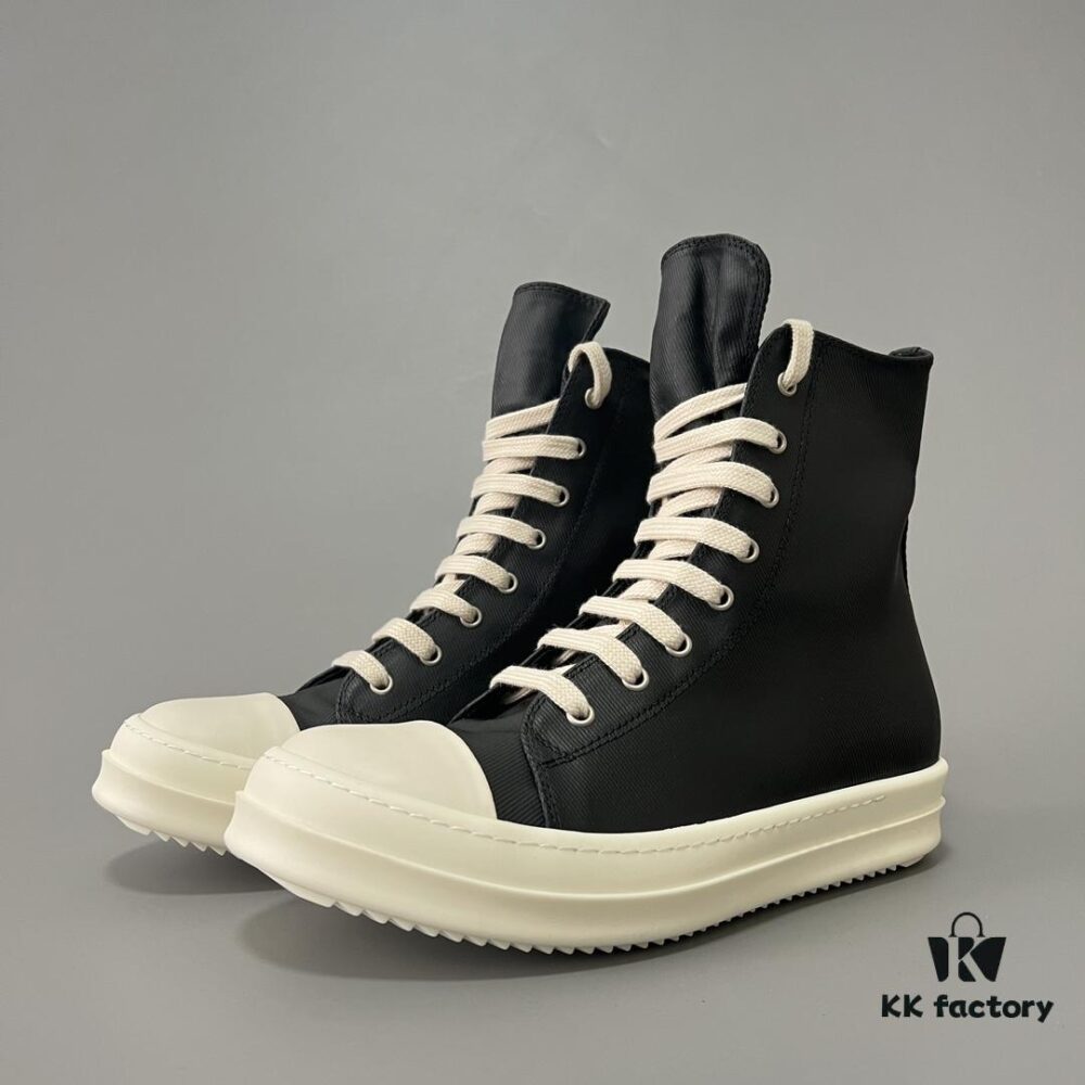 6930f0bc6e68136f4d9b3a43 Rick Owens DRKSHDW High-Top Lace-Up Converse Style Shoes in Vintage Wax Canvas