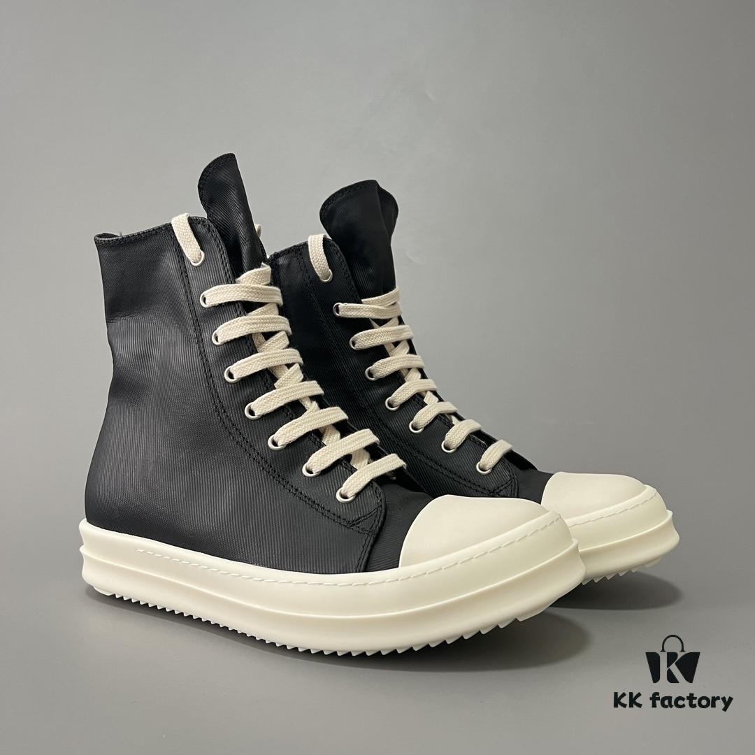 6930f0bc6e68136f4d9b3a44 Rick Owens DRKSHDW High-Top Lace-Up Converse Style Shoes in Vintage Wax Canvas