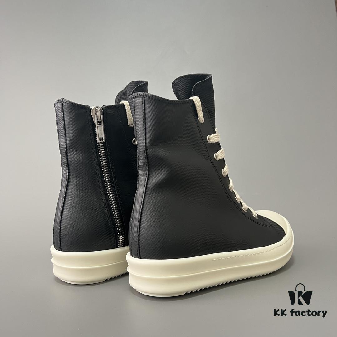 6930f0bd6e68136f4d9b3a46 Rick Owens DRKSHDW High-Top Lace-Up Converse Style Shoes in Vintage Wax Canvas