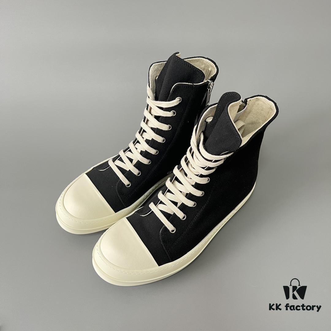 6930f0d16e68136f4d9b3a64 Rick Owens DRKSHDW Classic Textured High-Top Lace-Up Sneakers