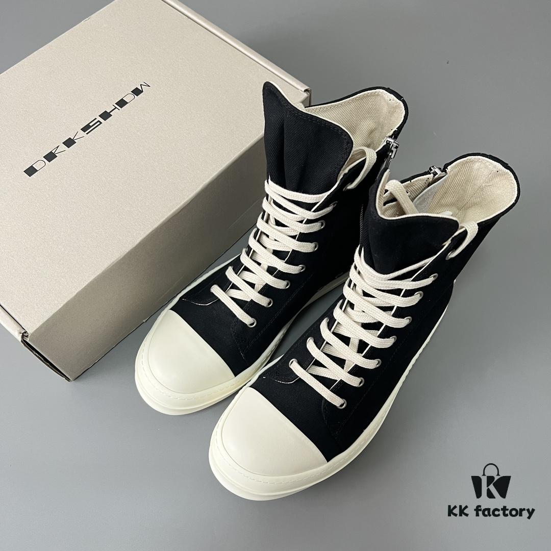 6930f0d26e68136f4d9b3a65 Rick Owens DRKSHDW Classic Textured High-Top Lace-Up Sneakers