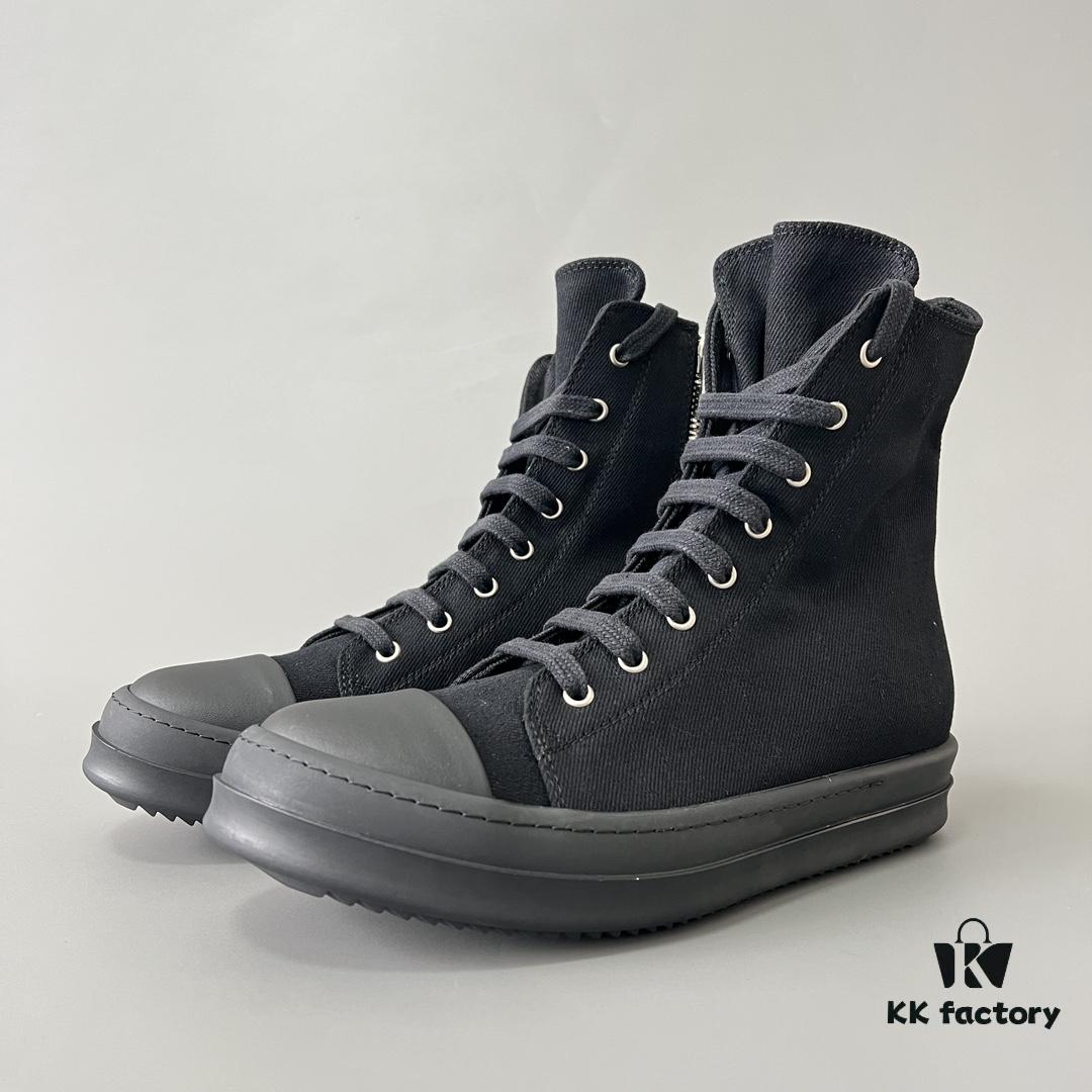6930f0d36e68136f4d9b3a66 Rick Owens DRKSHDW Textured High-Top Lace-Up Sneakers with Black Toe