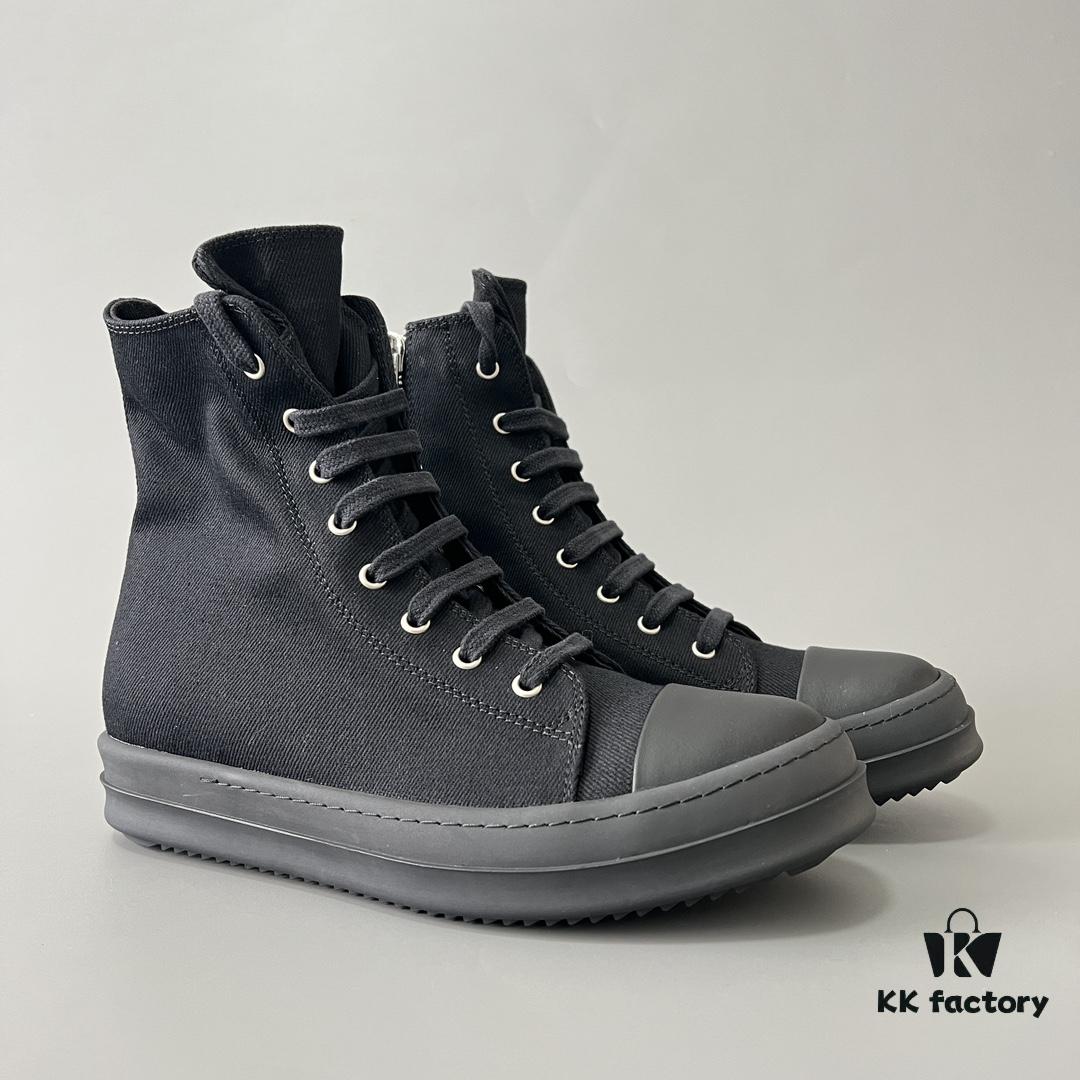 6930f0d56e68136f4d9b3a67 Rick Owens DRKSHDW Textured High-Top Lace-Up Sneakers with Black Toe