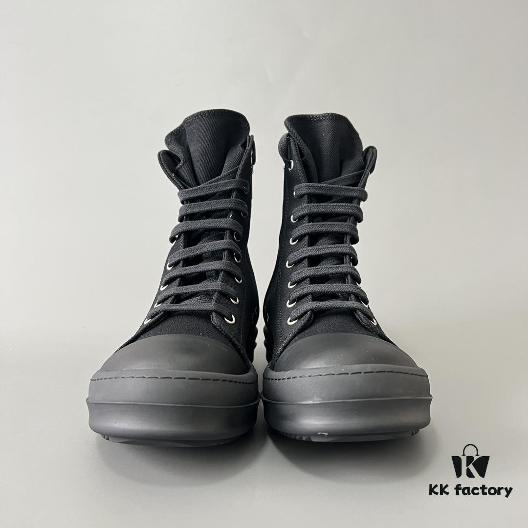 6930f0d66e68136f4d9b3a69 Rick Owens DRKSHDW Textured High-Top Lace-Up Sneakers with Black Toe