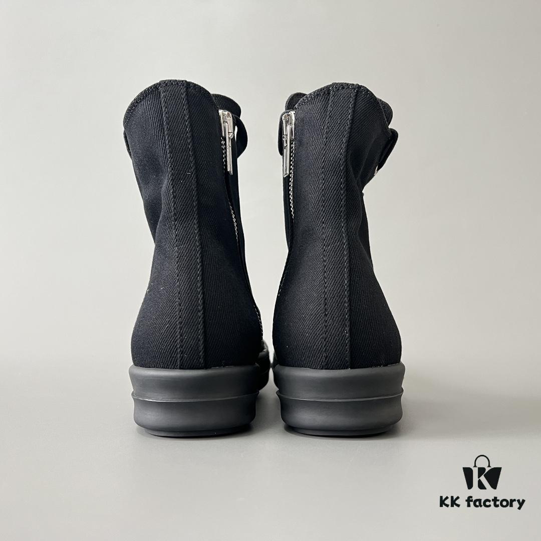 6930f0d66e68136f4d9b3a6a Rick Owens DRKSHDW Textured High-Top Lace-Up Sneakers with Black Toe
