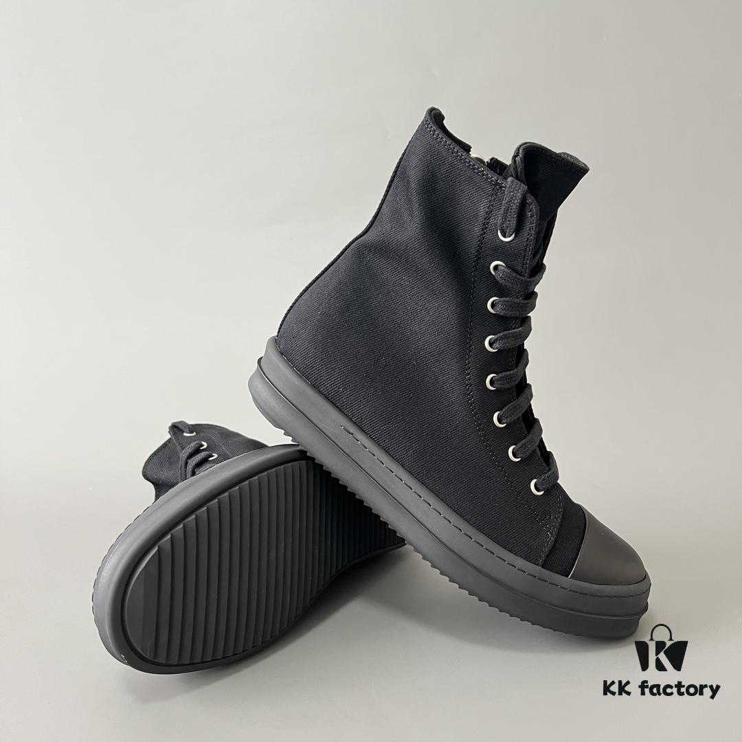 6930f0d76e68136f4d9b3a6c Rick Owens DRKSHDW Textured High-Top Lace-Up Sneakers with Black Toe