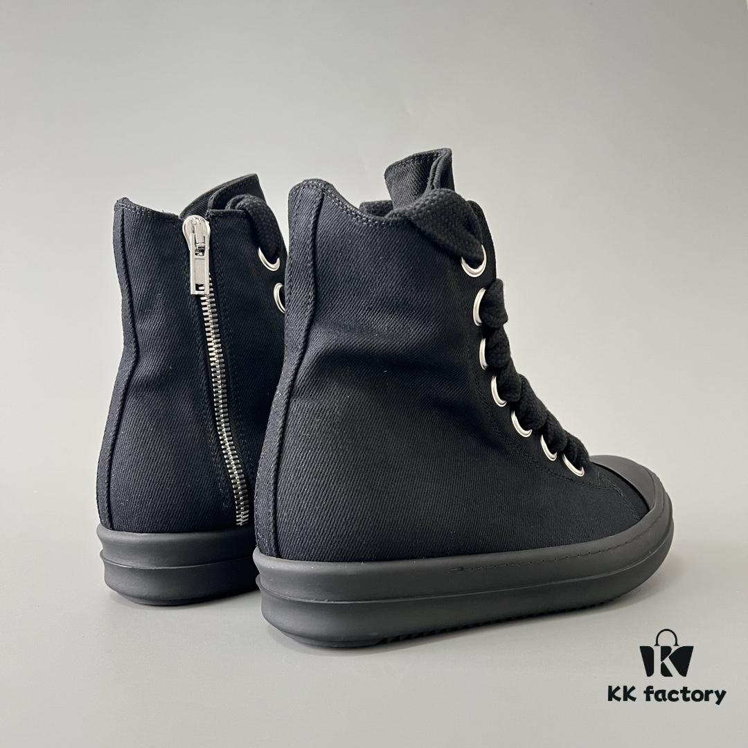 6930f0dc6e68136f4d9b3a73 Rick Owens DRKSHDW Textured High-Top Lace-Up Black Sneakers