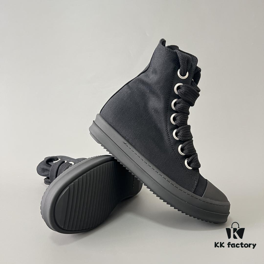 6930f0de6e68136f4d9b3a75 Rick Owens DRKSHDW Textured High-Top Lace-Up Black Sneakers