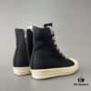 6930f0e26e68136f4d9b3a7c Rick Owens DRKSHDW Black Twill High-Top Sneakers with Chunky Laces