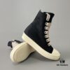 6930f0e36e68136f4d9b3a7e Rick Owens DRKSHDW Black Twill High-Top Sneakers with Chunky Laces
