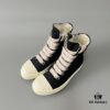 6930f0e66e68136f4d9b3a7f Rick Owens DRKSHDW Black Twill High-Top Sneakers with Chunky Laces