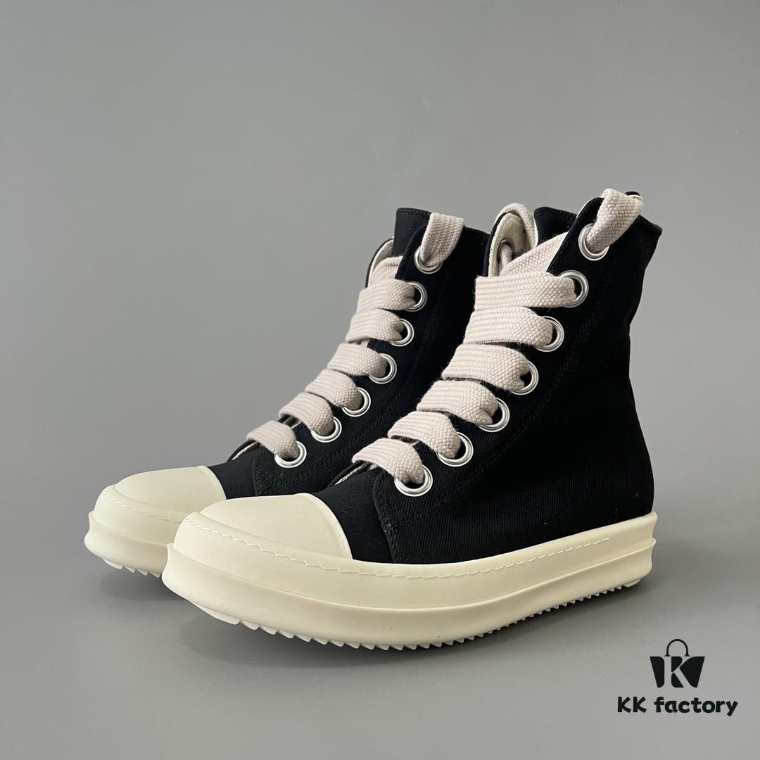 6930f0e76e68136f4d9b3a81 Rick Owens DRKSHDW Textured Mesh Perforated High-Top Lace-Up Sneakers with White Tip