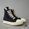 6930f0e86e68136f4d9b3a83 Rick Owens DRKSHDW Textured Mesh Perforated High-Top Lace-Up Sneakers with White Tip