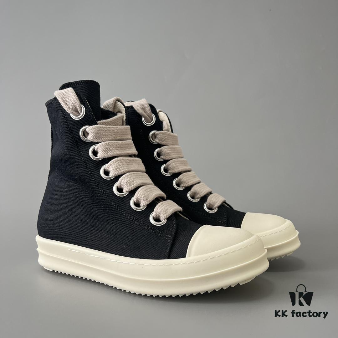 6930f0e86e68136f4d9b3a83 Rick Owens DRKSHDW Textured Mesh Perforated High-Top Lace-Up Sneakers with White Tip