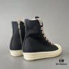 6930f0ea6e68136f4d9b3a85 Rick Owens DRKSHDW Textured Mesh Perforated High-Top Lace-Up Sneakers with White Tip