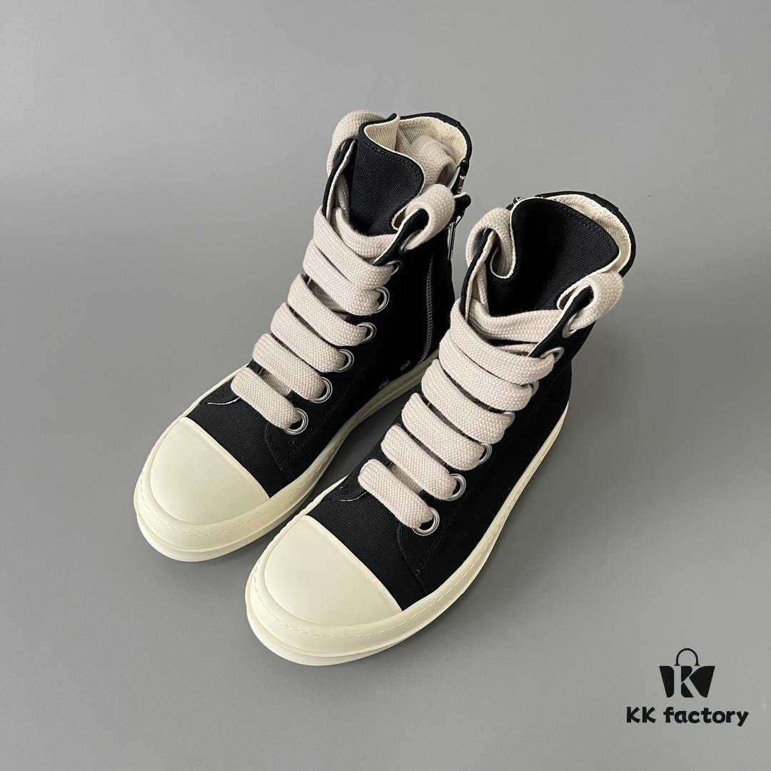 6930f0ed6e68136f4d9b3a87 Rick Owens DRKSHDW Textured Mesh Perforated High-Top Lace-Up Sneakers with White Tip