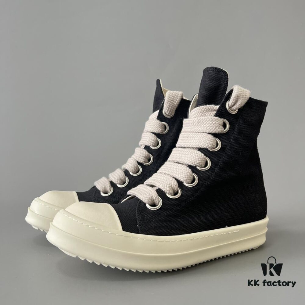 6930f0ed6e68136f4d9b3a88 Rick Owens DRKSHDW Canvas High-top Lace-up Sneakers with Chunky Sole