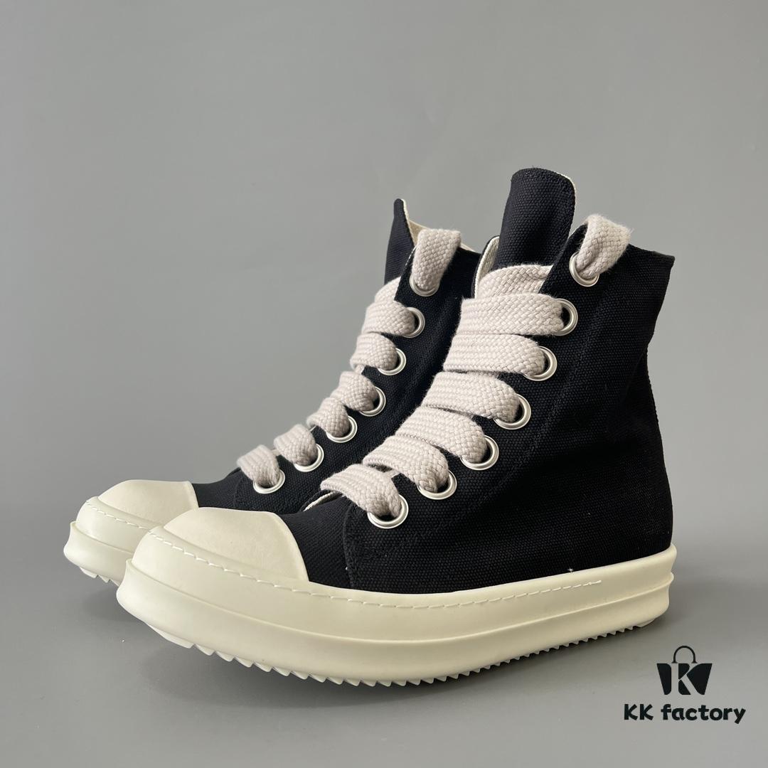 6930f0ed6e68136f4d9b3a88 Rick Owens DRKSHDW Canvas High-top Lace-up Sneakers with Chunky Sole