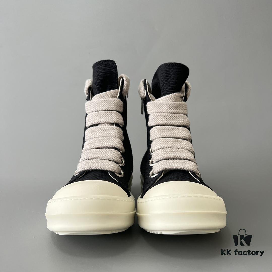 6930f0ed6e68136f4d9b3a8a Rick Owens DRKSHDW Canvas High-top Lace-up Sneakers with Chunky Sole
