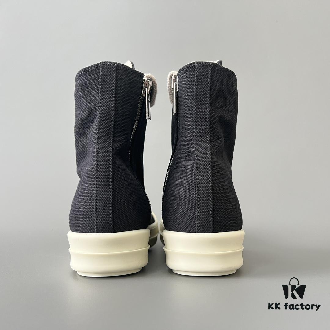 6930f0f26e68136f4d9b3a8d Rick Owens DRKSHDW Canvas High-top Lace-up Sneakers with Chunky Sole