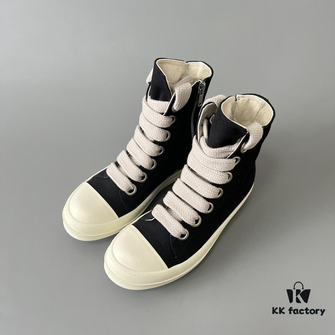 6930f0f36e68136f4d9b3a90 Rick Owens DRKSHDW Canvas High-top Lace-up Sneakers with Chunky Sole