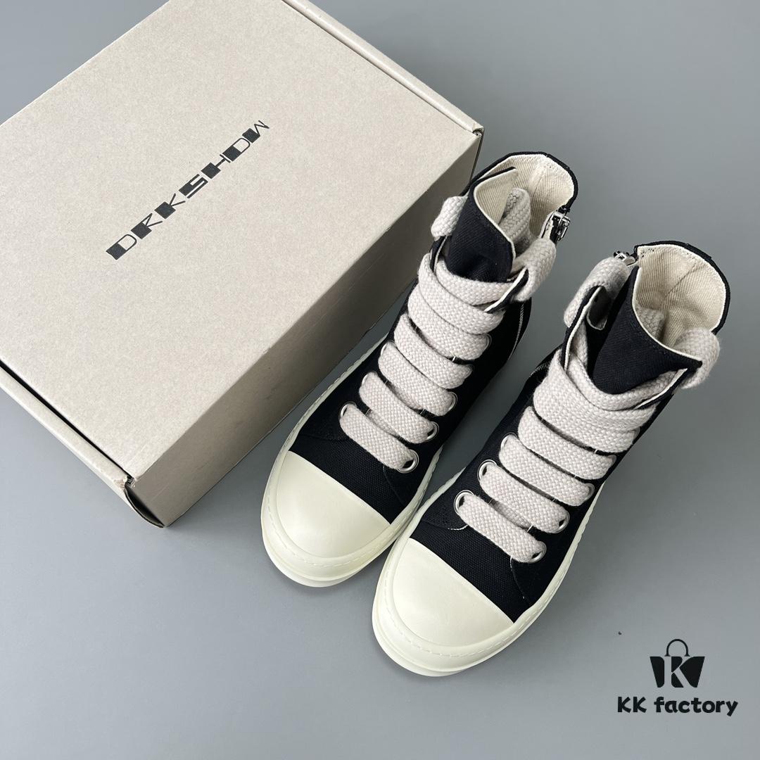 6930f0f46e68136f4d9b3a91 Rick Owens DRKSHDW Canvas High-top Lace-up Sneakers with Chunky Sole